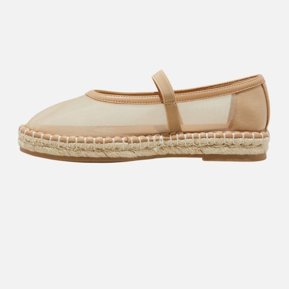 Universal Thread Womens Celia Mesh Mary Jane Espadrille Flats Tan new 🆕